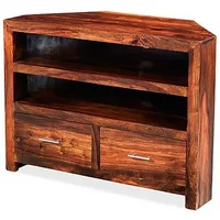 Archers Santa Clara 2 Drawer Acacia Wooden Corner TV Cabinet Assembled