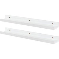 57cm White Floating Picture Ledge Shelves - Pack of Two
