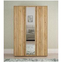 Very Home Lisson 3 Door Mirrored Wardrobe - New Oak - Fsc&Reg; Certified