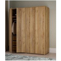 Very Home Lisson 4 Door Wardrobe With Internal Chest Of Drawers - New Oak - Fsc&Reg; Certified