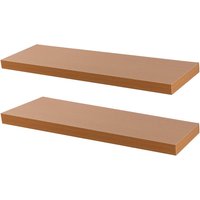 80cm Brown Modern Floating Shelves - Pack of Two