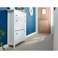 GFW Deluxe White 2 Tier Shoe Cabinet