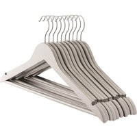 Grey Wooden Coat Hangers - Pack of 10