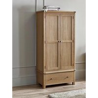 Julian Bowen Memphis Limed Oak 2 Door, 1 Drawer Wardrobe