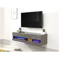 GFW Galicia 150cm Grey Wall TV Cabinet With LED Lighting