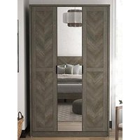 Very Home Chevry 3 Door Mirrored Wardrobe - Grey Oak