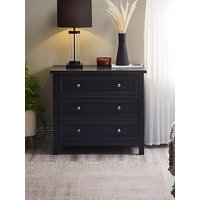 Julian Bowen Maine 3 Drawer Wide Chest - Black