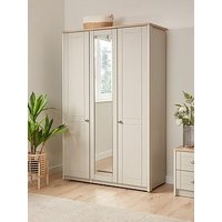 One Call Alderley Part Assembled 3 Door Mirrored Wardrobe