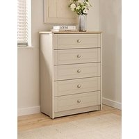 One Call Alderley Ready Assembled Wide 5 Drawer Chest