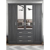 Very Home Camberley 4 Door, 3 Drawer Mirrored Wardrobe