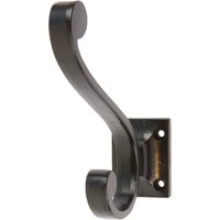 35mm x 105mm Black Square Back Hat & Coat Hook
