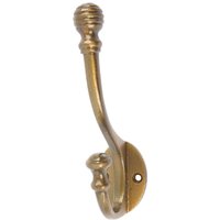 35mm x 135mm Brass Ball End Hat & Coat Hook