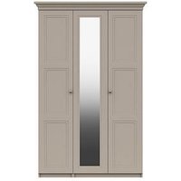 One Call Reid Part Assembled 3 Door Mirrored Wardrobe