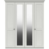 One Call Harris Part Assembled 4 Door Mirrored Wardrobe