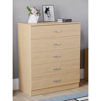 Vida Designs Riano 5 Drawer Compact Chest - Pine