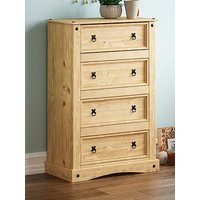 Vida Designs Corona Solid Pine 4 Drawer Chest