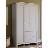 Vida Designs Arlington 3 Door, 2 Drawer Wardrobe In Grey