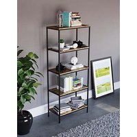 Vida Designs Brooklyn 5 Tier Bookcase - Dark Oak