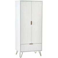 Julian Bowen Murano Matt White 2 Door 1 Drawer Wardrobe