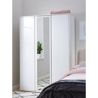 Very Home Layton Gloss 3 Door Mirrored Wardrobe - White - Fsc&Reg; Certified