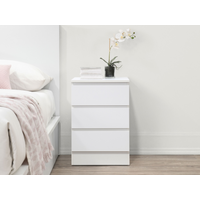 Birlea Oslo 3 Drawer Bedside White Bedside Chest