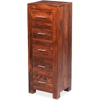 Archers Santa Clara 5 Drawer Acacia Wooden Tallboy Unit Assembled