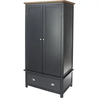 Core Dunkeld Midnight Blue and Oak 2 Door 1 Drawer Wardrobe