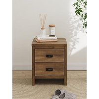 Gfw Boston 2 Drawer Bedside Chest - Oak