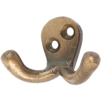 50mm x 35mm Brass Double Coat Hook