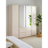 Very Home Layton Gloss 4 Door, 4 Drawer Combi Wardrobe - Oatmeal