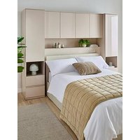 Very Home Layton Gloss Overbed Unit - Oatmeal