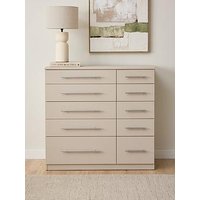 Very Home Prague Graduated 5 + 5 Chest - Oatmeal