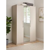 Very Home Prague 3 Door Mirrored Wardrobe - Oatmeal