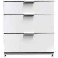 Swift Adair Ready Assembled 3 Drawer Deep Chest - Matt White