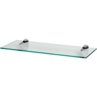 50cm Floating Glass Shelf with Chrome Fixings