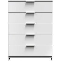 Swift Adair Ready Assembled 5 Drawer Chest - Matt White