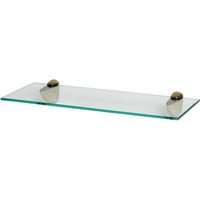 50cm Floating Glass Shelf with Gold Fixings
