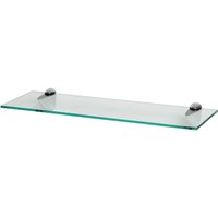 60cm Floating Glass Shelf with Chrome Fixings