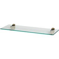 60cm Floating Glass Shelf with Gold Fixings