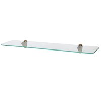 60cm Rounded Floating Glass Shelf with Gold Fixings
