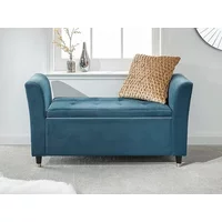 GFW Genoa Teal Fabric Ottoman Window Seat