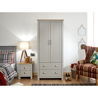 GFW Lancaster 2 Door 2 Drawer Wardrobe Paint Grey Wardrobe