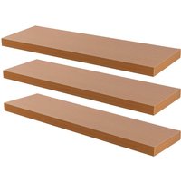 100cm Brown Modern Floating Shelves - Pack of Three