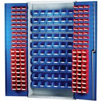 Barton Storage Barton Topstore 013070 Louvre Panel Cabinet (120 Red and 60 Blue Bins)