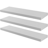 100cm White Modern Floating Shelves - Pack of Three