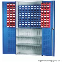 Barton Storage Barton 013088 Louvre Panel Cabinet with TC1 and TC3 Containers and 3 Shelves (Red Bins)