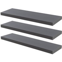 100cm Grey Modern Floating Shelves - Pack of Three