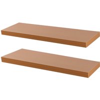100cm Brown Modern Floating Shelves - Pack of Two