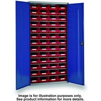 Machine Mart Xtra Barton Topstore 013058 6 Shelf Cabinet with 52 TC4 Red Containers