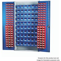 Barton Storage Barton Topstore 013076 Louvre Panel Cabinet (180 Red Bins)